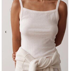 DONNI The Pointelle Square Neck Tank - Large - NWOT